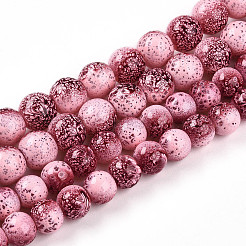 Transparent Baking Paint Glass Beads Strands&nbsp;X-DGLA-N009-8mm-03