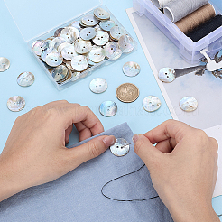 100Pcs Natural Shell Buttons&nbsp;BUTT-PH0001-72