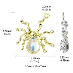 6Pcs 3 Colors Halloween Rack Plating Alloy Pendants&nbsp;PALLOY-FS0001-03