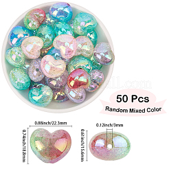 50Pcs Transparent Crackle Acrylic Beads&nbsp;TACR-PA0001-09