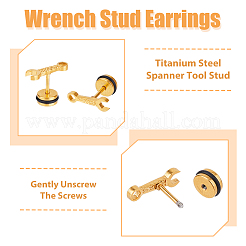 10Pcs 5 Colors Stainless Steel Spanner Tool Stud Earrings for Men&nbsp;EJEW-FI0001-82