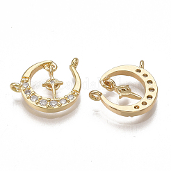 Brass Micro Pave Cubic Zirconia Charms&nbsp;KK-T038-388G
