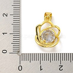 Rack Plating Brass Micro Pave Cubic Zirconia Pendants&nbsp;KK-C074-10G