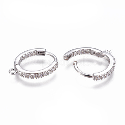 Brass Huggie Hoop Earring Findings&nbsp;ZIRC-F103-03-P