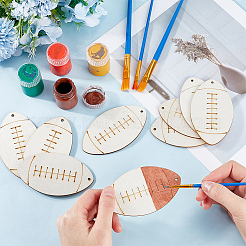 Sport Ball Theme Unfinished Wooden Painting Hanging Ornaments&nbsp;WOOD-WH20001-12C