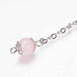 Rough Natural Rose Quartz Dowsing Pendulums&nbsp;PALLOY-JF00291-01