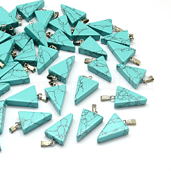Triangle Natural & Synthetic Mixed Stone Pendants&nbsp;G-Q356-M