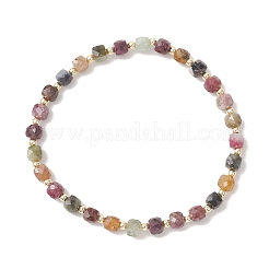 Cube Natural Gemstone & Electroplate Non-magnetic Synthetic Hematite Beaded Stretch Bracelets for Women&nbsp;BJEW-JB13355