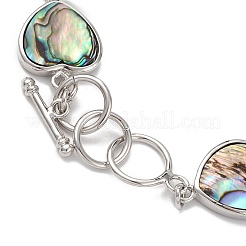 Natural Abalone Shell/Paua Shell Link Chain Bracelets&nbsp;BJEW-E077-01P-03