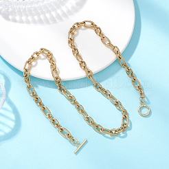 7MM 304 Stainless Steel Figaro Chain OT Necklaces&nbsp;NJEW-JN05706