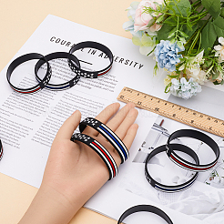 20Pcs 2 Colors Independence Day Theme Silicone Star Cord Bracelets Set Wristband&nbsp;BJEW-GF0001-15B