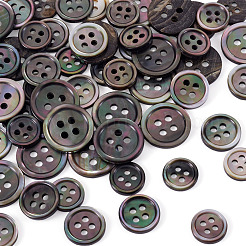 60Pcs 3 Styles Natural Black Lip Shell Buttons&nbsp;BUTT-TA0001-25