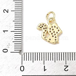 Brass Micro Pave Cubic Zirconia Charms&nbsp;ZIRC-I356-15G-02