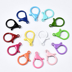 Spray Painted Eco-Friendly Alloy Lobster Claw Clasps&nbsp;PALLOY-T080-06A-NR