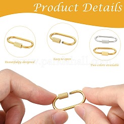 8Pcs 2 Colors 304 Stainless Steel Screw Carabiner Lock Charms&nbsp;STAS-FS0002-41