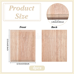 4Pcs Unfinished Rubber Wood Timber Board&nbsp;WOOD-FG0001-66B