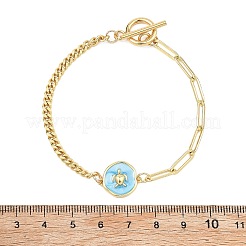 Ocean Theme Brass Enamel Link Bracelets&nbsp;BJEW-JB13800-01