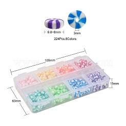 224Pcs 8 Colors Handmade Polymer Clay Beads&nbsp;CLAY-YW0001-53