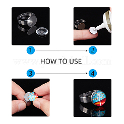 Tarnish Resistant Adjustable 304 Stainless Steel Finger Rings Components&nbsp;STAS-F149-21P-B