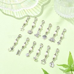 12Pcs 12 Style Alloy Pendant Decorations&nbsp;HJEW-JM02201
