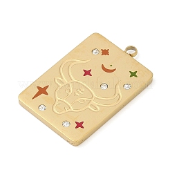 304 Stainless Steel Rhinestones Pendants&nbsp;STAS-D306-01G-B