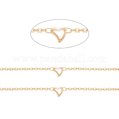 PVD Vacuum Plating 304 Stainless Steel Heart Link Cable Chains&nbsp;CHS-E006-04G