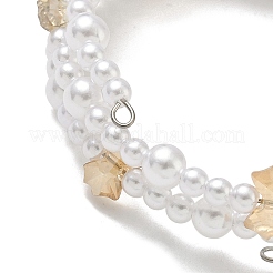 Glass & ABS Plastic Imitation Pearl Beaded Multi-srand Bracelets&nbsp;BJEW-JB12321-01
