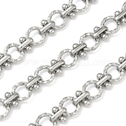 304 Stainless Steel Ring with Flat Round Link Chains&nbsp;CHS-A019-04P-01