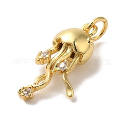 Rack Plating Brass Micro Pave Cubic Zirconia Pendants&nbsp;X-KK-U027-09-03G