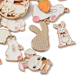 Alloy Enamel Rabbit Pendants&nbsp;ENAM-B039-02G