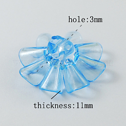 Garment Findings Transparent Acrylic Flower Sewing Shank Buttons&nbsp;TACR-R18-M
