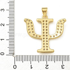 Rack Plating Brass Micro Pave Clear Cubic Zirconia Pendants&nbsp;KK-Z067-01G-02