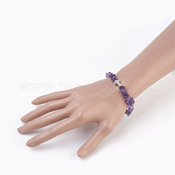 Natural & Synthetic Gemstone Beads Stretch Bracelets&nbsp;BJEW-JB03926-03