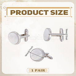 1 Pair Natural Shell Cufflinks for Men&nbsp;FIND-LP0009-03P
