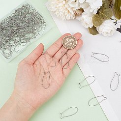 120Pcs 304 Stainless Steel Hoop Earrings Findings Kidney Ear Wires&nbsp;STAS-SP0001-32C-P