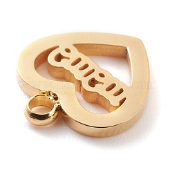 Ion Plating(IP) 304 Stainless Steel Charms&nbsp;STAS-Y002-03G