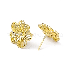 Clear Cubic Zirconia Flower Stud Earrings&nbsp;EJEW-I277-15G