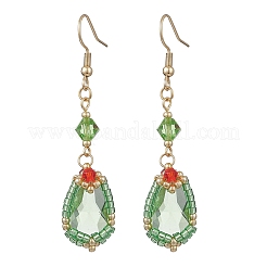 Handmade Glass Seed Beads Teardrop Dangle Earrings&nbsp;EJEW-MZ00576-01