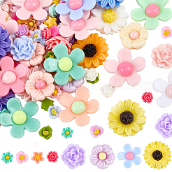 120Pcs 8 Styles Opaque Resin Cabochons&nbsp;RESI-PA0001-13