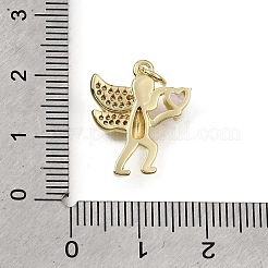 Brass Micro Pave Clear Cubic Zirconia Pendants&nbsp;CU-L001-14G-03