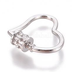 Brass Micro Pave Cubic Zirconia Screw Carabiner Lock Charms&nbsp;ZIRC-F105-09P