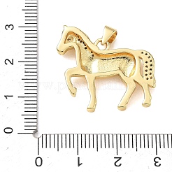 Brass Micro Pave Clear Cubic Zirconia Pendants&nbsp;KK-A303-05D-G
