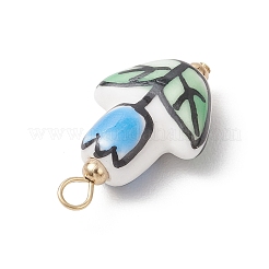 Hand Painted Tulip Flower Porcelain Pendants&nbsp;PALLOY-JF05034