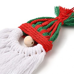 Christmas Handmade Woven Macrame Cotton Thread Santa Claus Pendant Decorations&nbsp;HJEW-JM02455-04