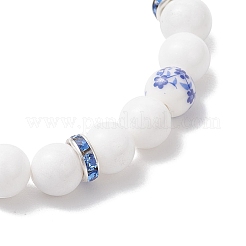 Dyed & Heated Natural Mashan Jade Round Beads Stretch Bracelets for Women&nbsp;BJEW-JB12207