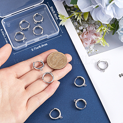 12Pcs Brass Flat Hoop Earring Findings&nbsp;KK-BBC0014-54