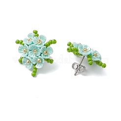 304 Stainless Steel Flower Stud Earrings&nbsp;EJEW-MZ00457-01