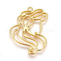 Zinc Alloy Open Back Bezel Pendants&nbsp;PALLOY-WH0039-06G-G