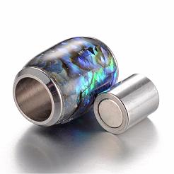 304 Stainless Steel Enamel Magnetic Clasps with Glue-in Ends&nbsp;STAS-P096-02