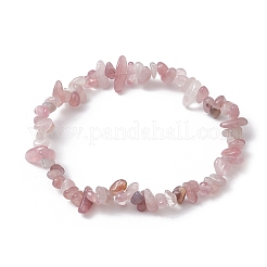 Natural Rose Quartz Chips Beaded Stretch Bracelets for Women&nbsp;BJEW-JB10046-15